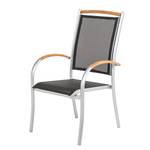 Chaises empilables Varu (lot de 2) Aluminium argenté / Textile noir