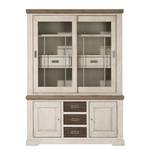 Buffetschrank Cabana I inkl. Beleuchtung - Akazie teilmassiv / Rattan - French White / Wagon Grey