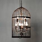 Hängeleuchte Cage Chandelier Eisen/Glas - Durchmesser: 40 cm