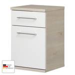 Armoire basse Fresh Line Imitation pin Ida clair / Blanc brillant - Hauteur : 53 cm