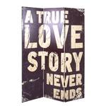 Kamerscherm Love Story Bruin - Textiel - Hout - 120 x 180 x 3 cm