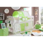 Lit surélevé Kenny Classic Pin massif / Tissu Blanc Beige Vert