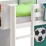 Lit surélevé Malte Goal Pin massif Blanc / Vert Avec tunnel, matelas et sommier