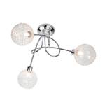 Plafondlamp Spider met 3 lichtbronnen - chroom/glas