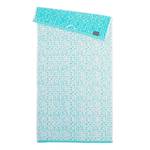 Serviette de bain Jackson Coton - Turquoise / Blanc