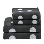 Serviette de toilette Day Dots Étoffe de coton - Blanc alpin / Anthracite