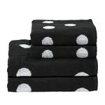 Serviette de toilette Day Dots Étoffe de coton - Blanc / Noir