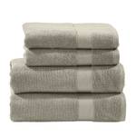 Set de 4 serviettes de toilette Deluxe Étoffe de coton - Taupe