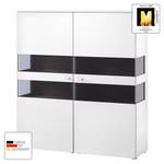 Highboard Anzio Mat wit/Knoestig notenboomhout - Zonder verlichting