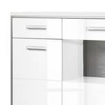 Highboard Kushiro I hoogglans wit/grijs