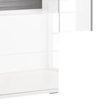 Highboard Kushiro III hoogglans wit/grijs - Glazendeur links