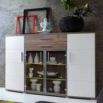 Highboard Jam inclusief verlichting - wit/zilvereikenhouten look