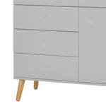 Highboard Dot deels massief eikenhout - Grijs