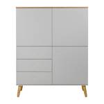 Highboard Dot deels massief eikenhout - Grijs