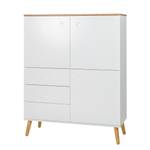 Highboard Dot deels massief eikenhout - Wit