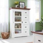 Buffet haut Gomera Acacia partiellement massif - Blanc / Marron