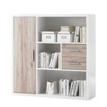 Highboard Nestor San Remo eikenhouten look/hoogglans wit