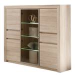 Highboard Santandria I (incl. verlichting) - lichte Sonoma eikenhouten look