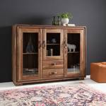 Highboard Khan I Sheesham massiv / Kunstleder