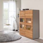 Highboard Solano I Knoesteikenhout/platina bruin - Met verlichting