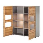 Highboard Solano I Knoesteikenhout/platina bruin - Met verlichting