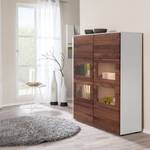 Highboard Solano I Notenboomhout/wit - Met verlichting