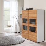 Highboard Solano I Asteiche / Weiß - Mit Beleuchtung