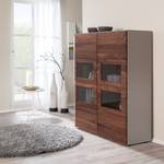 Highboard Solano I Notenboomhout/platina bruin - Met verlichting