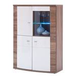 Highboard Sunja hoogglans wit/truffeleikenhouten look