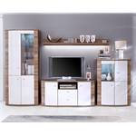 Highboard Sunja hoogglans wit/truffeleikenhouten look