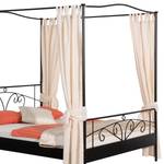 Hemelbed Olbia zwart/lichtbeige - 160 x 200cm