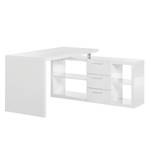 Bureau angulaire Madina Blanc brillant - Blanc brillant