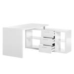 Bureau angulaire Madina Blanc brillant - Blanc brillant