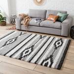 Tapis à poils longs Glonn Fibres synthétiques - Anthracite / Blanc