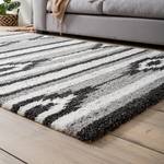 Tapis à poils longs Glonn Fibres synthétiques - Anthracite / Blanc