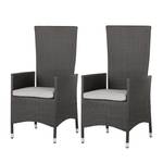 Chaises Paradise Lounge VI (lot de 2) Lot de 2 - Dossier haut - Poly rotin - Gris