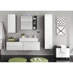 Beach Armoire haute salle de bain, 1 Gris - En partie en bois massif - 35 x 157 x 31 cm