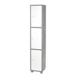 Armoire colonne Lund Blanc brillant / Gris minéral