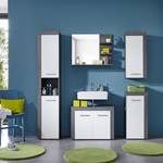 Hoge kast Miami wit/rookzilverkleurige eikenhouten look