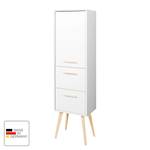 Armoire colonne Oslo Partiellement en hêtre massif - Blanc mat - Largeur : 40 cm