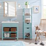 Armoire colonne Paulina Pin massif - Turquoise