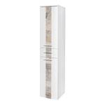 Armoire colonne Stone Blanc brillant / Granite