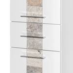 Armoire colonne Stone Blanc brillant / Granite