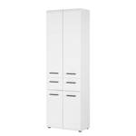 Armoire haute Storm 4 portes - Blanc / Éléments décoratifs en noir