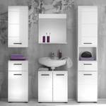 Colonne de salle de bain Storm I Blanc avec applications en noir - Blanc brillant / Blanc