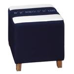 Hocker Navua II Webstoff Paulownia massiv - Marineblau / Weiß