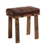 Hocker Broadford massief mangohout/echt leer