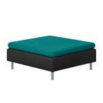 Hocker Cromwell Webstoff Petrol / Schwarz