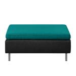 Hocker Cromwell Webstoff Petrol / Schwarz