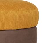 Hocker Dakota stof bruin/geel